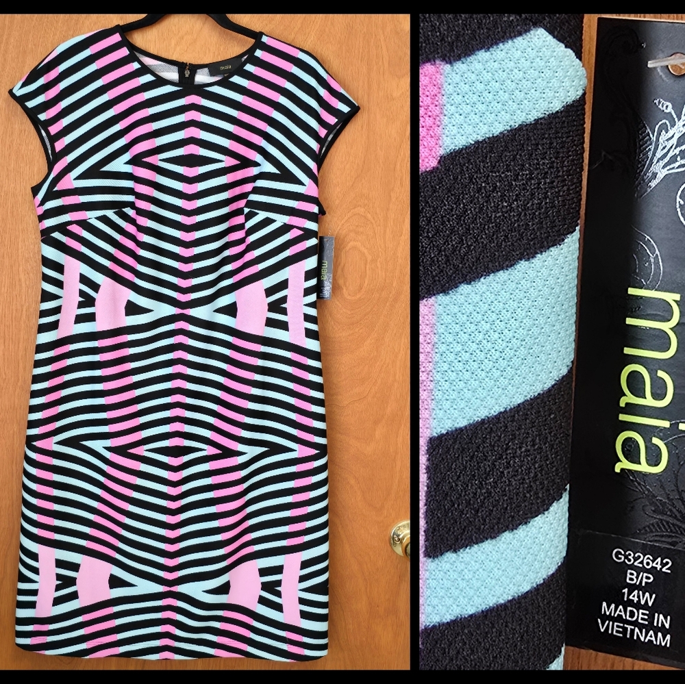 NWT Maia Geometric Print Sheath Dress